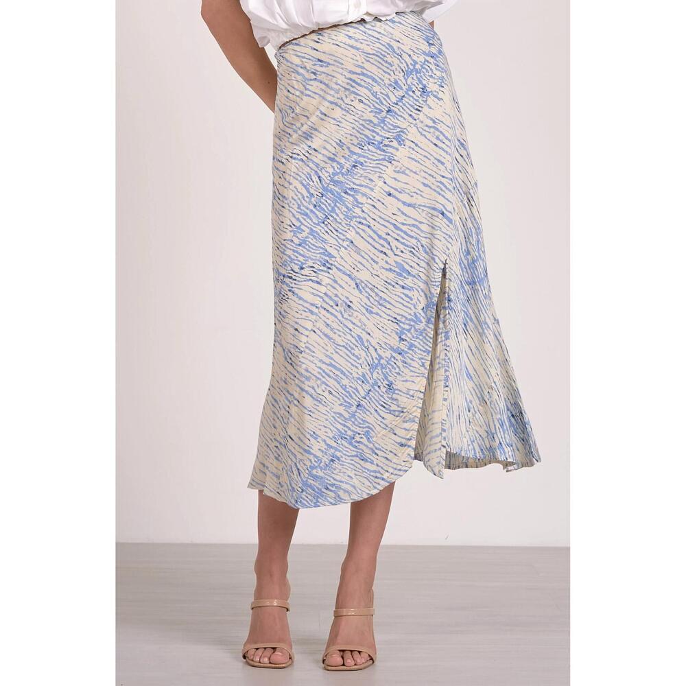 NEW ELAN sahara midi skirt with side slit in blue
